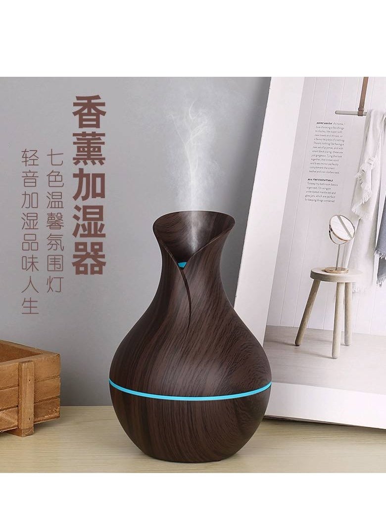 Generic - Essential oil diffuser with a wooden finish - strong, distinctive, high-quality plastic, chic and distinctive decorative shape - Image 1