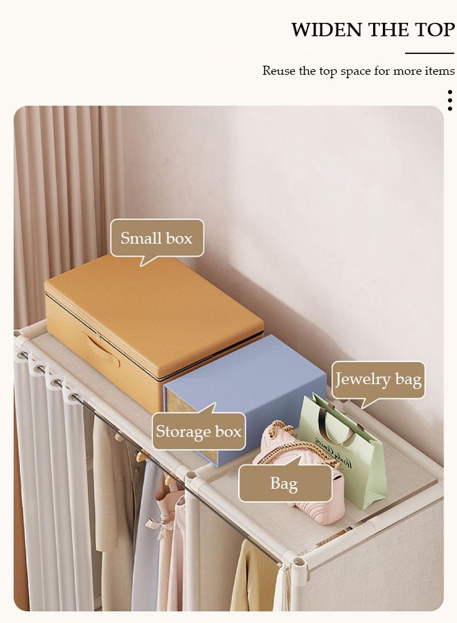 DUNISO Portable Fabric Wardrobe Clothes Storage Closet with 3 Storage Shelves and Curtain, Foldable Non-Woven Fabric, Quick and Easy Assembly Closet Organizer for Bedroom Home - Image 3