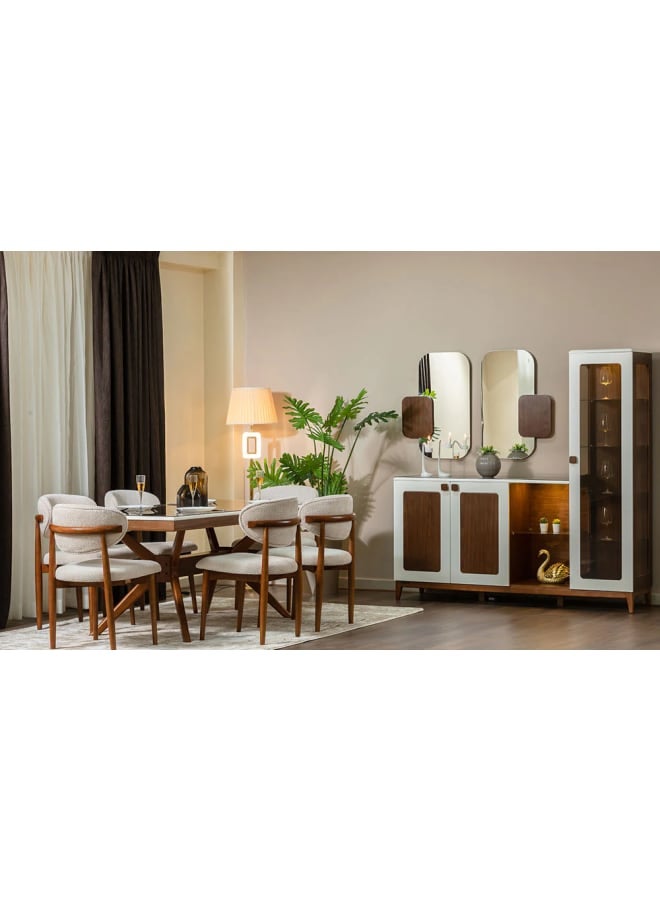 Kabbani Furniture Fox Dining Room With 6 Chairs MDF Multicolour - Image 1