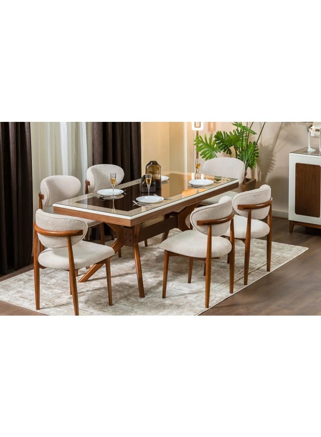 Kabbani Furniture Fox Dining Room With 6 Chairs MDF Multicolour - Image 2