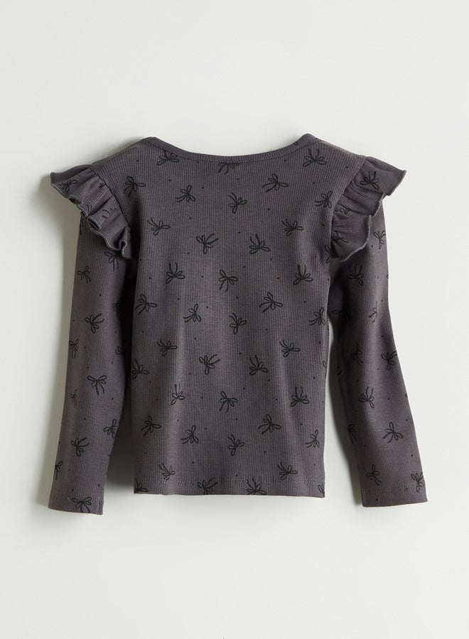 ال سي وايكيكي تيشيرت بناتي مطبوع بياقة دائرية - Image 3