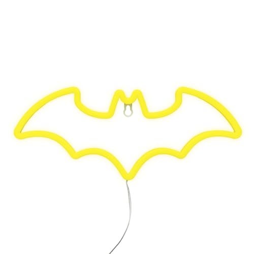 Batman LED Neon Light - Officially Licensed DC Comics, Iconic Logo Shaped Lamp, USB Powered, Boys Bedroom Accessories & Decor | Paladone, Yellow - Image 1