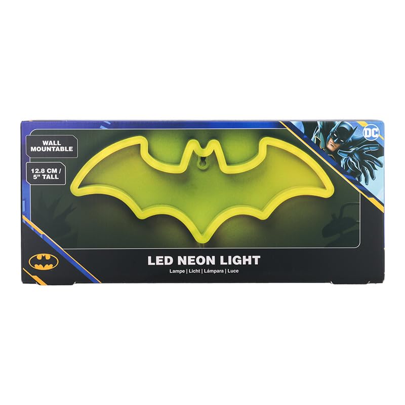Batman LED Neon Light - Officially Licensed DC Comics, Iconic Logo Shaped Lamp, USB Powered, Boys Bedroom Accessories & Decor | Paladone, Yellow - Image 4