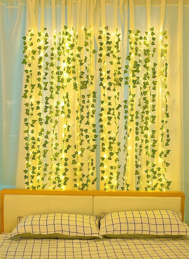 عام أضواء سلسلة الروطان في الهواء الطلق 100 LED 32.8 قدم سلسلة أضواء نباتات واقعية LED أضواء زخرفية جارلاند فاينز مع أضواء لغرفة النوم/المنزل/المهرجان/الزفاف/ديكور الحفلات (تعمل بالبطارية) - Image 1