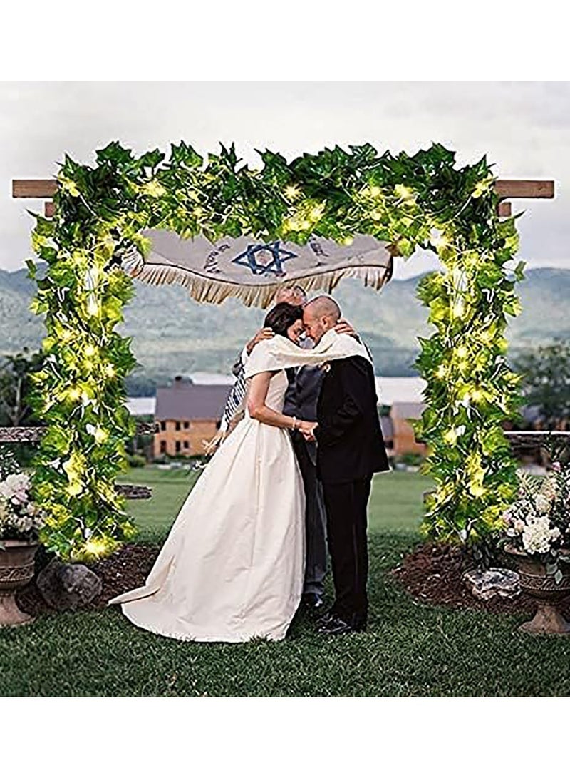 عام أضواء سلسلة الروطان في الهواء الطلق 100 LED 32.8 قدم سلسلة أضواء نباتات واقعية LED أضواء زخرفية جارلاند فاينز مع أضواء لغرفة النوم/المنزل/المهرجان/الزفاف/ديكور الحفلات (تعمل بالبطارية) - Image 5