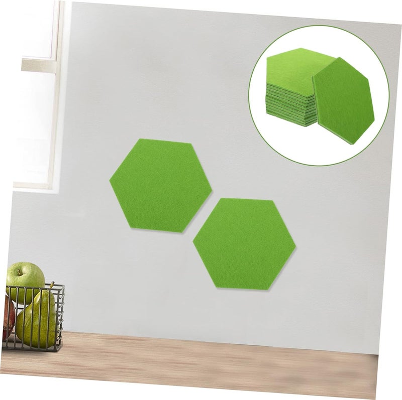 DOITOOL 12Pcs Hexagon Felt Wall Tiles Self-Adhesive Felt Bulletin Board Stickers for Classroom Decor Soundproof Decorative Panels for Photos and Memos - Image 5
