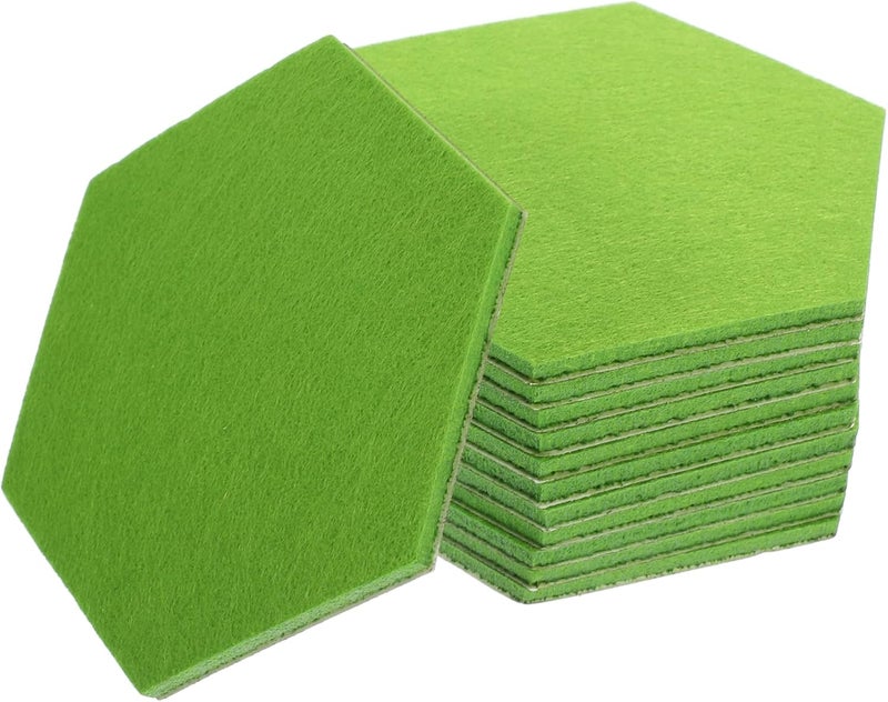 DOITOOL 12Pcs Hexagon Felt Wall Tiles Self-Adhesive Felt Bulletin Board Stickers for Classroom Decor Soundproof Decorative Panels for Photos and Memos - Image 1