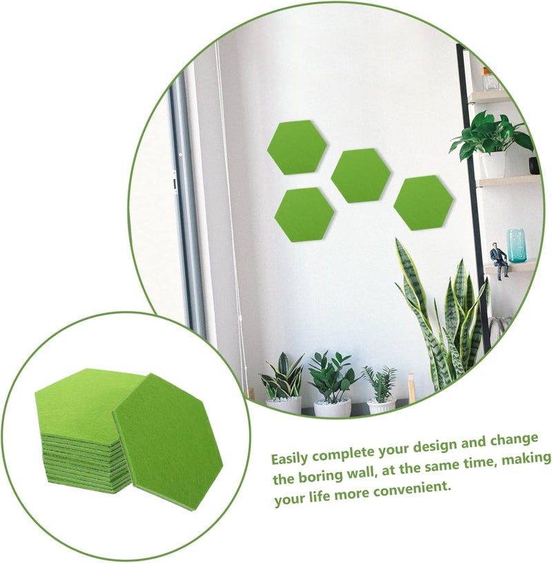 DOITOOL 12Pcs Hexagon Felt Wall Tiles Self-Adhesive Felt Bulletin Board Stickers for Classroom Decor Soundproof Decorative Panels for Photos and Memos - Image 4