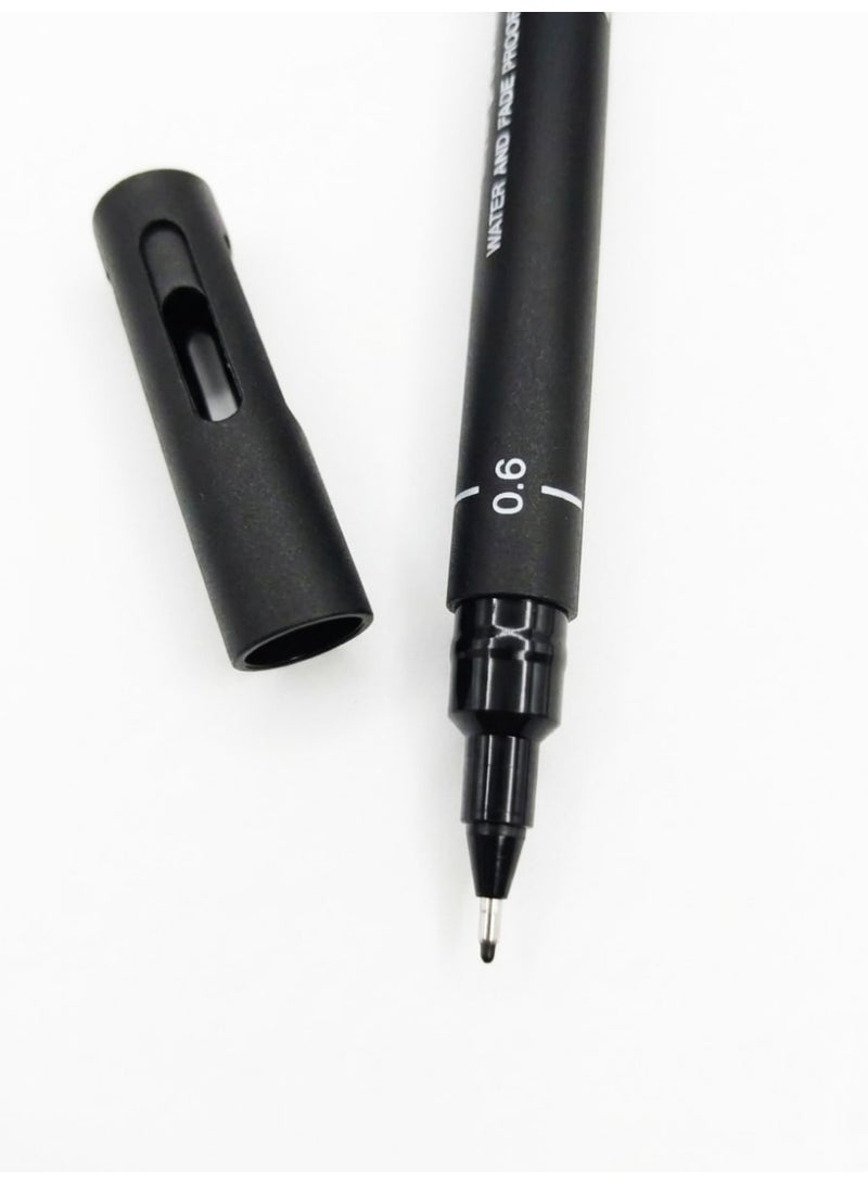 يوني بول قلم رسم Uni Pin Fineliner أسود برأس 0.6 مم - Image 2