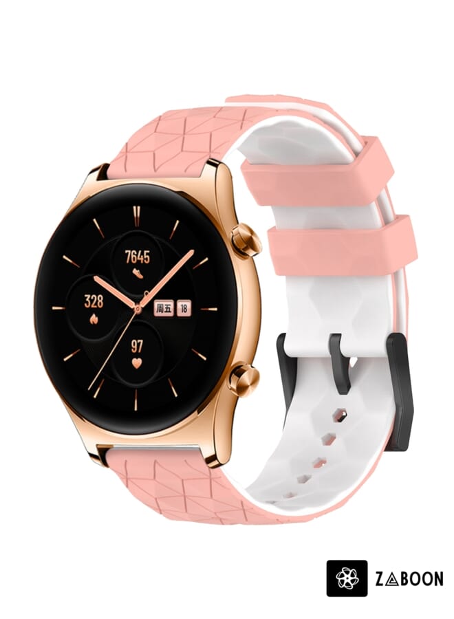 Zaboon سوار ساعة لساعة هونر GS 3 22 مم بنمط كرة القدم بلونين - Image 1