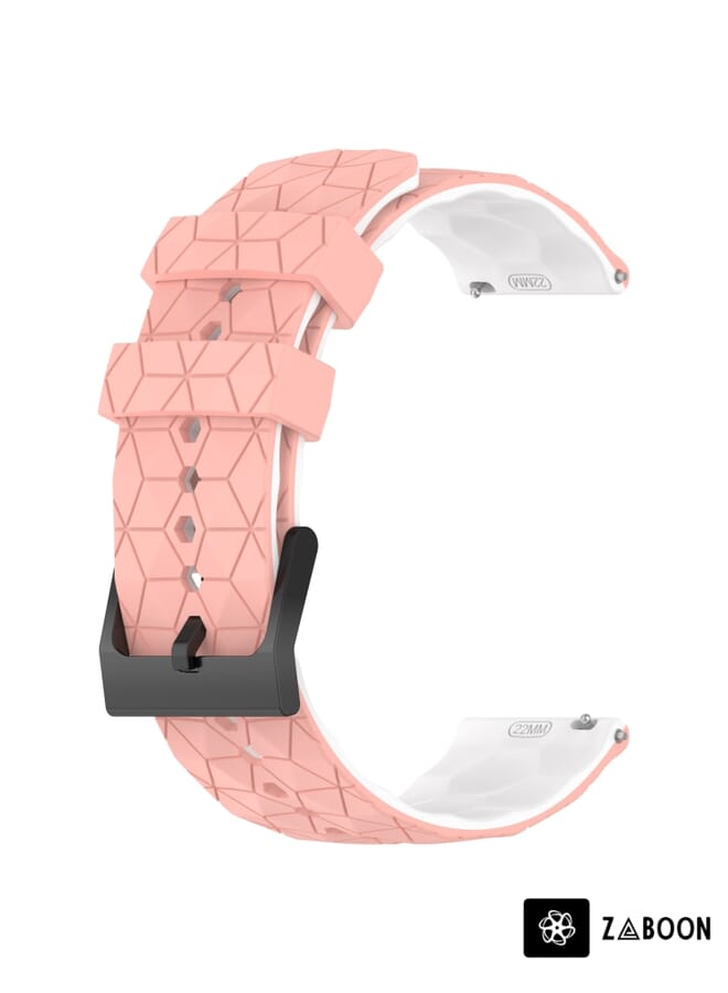 Zaboon سوار ساعة لساعة هونر GS 3 22 مم بنمط كرة القدم بلونين - Image 2