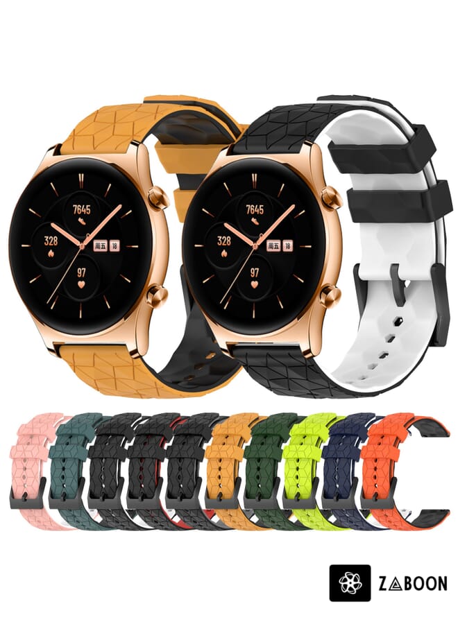 Zaboon سوار ساعة لساعة هونر GS 3 22 مم بنمط كرة القدم بلونين - Image 3