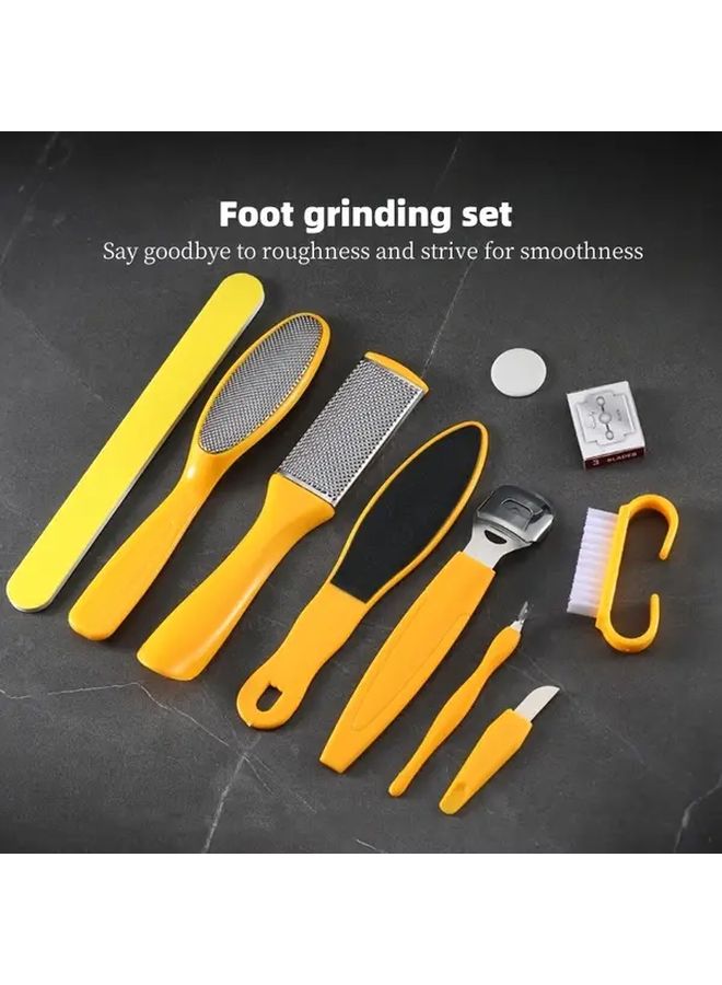 Black Eight Piece Set Professional Pedicure Foot File Tool For Dead Skin Removal - Image 3