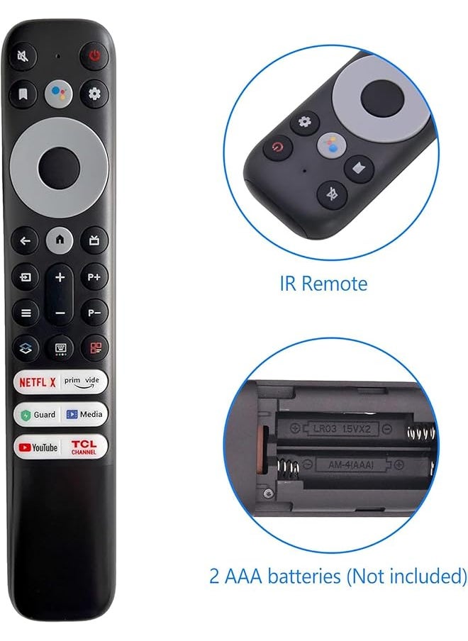 erorex - Replacement Tcl Remote Control Rc902V For Tcl Android Tv Mini Led Qled 4K Uhd Smart Tv With Netflix Youtube Guard Media And Tcl Channel No Voice Function - Image 1