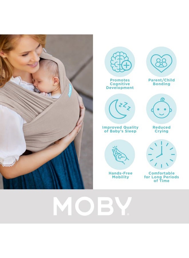 moby Wrap Baby Carrier | Element for Newborns & Infants #1 Gift Keeps Safe Secure Adjustable All Body Types Perfect Mom Dad Taupe - Image 3