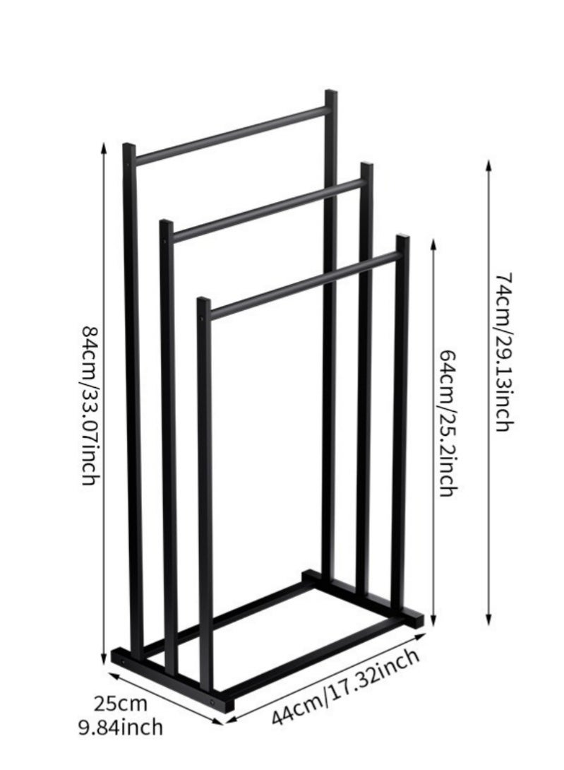 رحلة التنوعD رف مناشف حمام قائم بذاته،  حامل مناشف عريض بثلاث طبقات، حامل تجفيف المناشف،  حامل مناشف معدني متين، حامل بطانيات،  حامل مناشف كبير جدًا،  حامل تجفيف مقاوم للصدأ،  حامل عرض مناشف الحمام للمناشف الكبيرة والبطانيات،  حامل تجفيف المناشف،  إكسسوارات الحمام، حامل تنظيم الحمام للحمام وغرفة الغسيل - Image 5