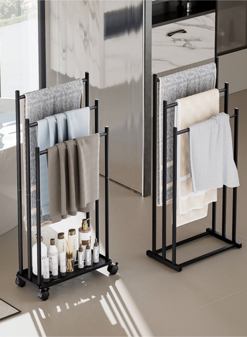 رحلة التنوعD رف مناشف حمام قائم بذاته،  حامل مناشف عريض بثلاث طبقات، حامل تجفيف المناشف،  حامل مناشف معدني متين، حامل بطانيات،  حامل مناشف كبير جدًا،  حامل تجفيف مقاوم للصدأ،  حامل عرض مناشف الحمام للمناشف الكبيرة والبطانيات،  حامل تجفيف المناشف،  إكسسوارات الحمام، حامل تنظيم الحمام للحمام وغرفة الغسيل - Image 2