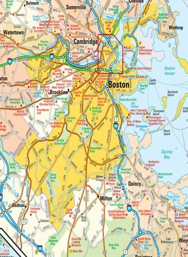 Globe Turner Boston, Massachusetts Wall Map - 11.5" x 14.5" Paper - Image 2