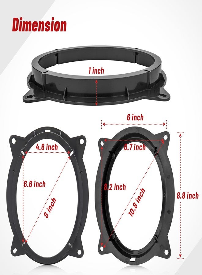 RED WOLF 6 x 9 Inch Front Door Speaker Mount Adapter w/Speaker Wiring Harness Fit for 2012-2018 Toyota Camry/2014-2018 Highlander Installing Aftermarket Speakers, 1 Pair - Image 4