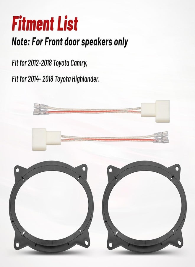 RED WOLF 6 x 9 Inch Front Door Speaker Mount Adapter w/Speaker Wiring Harness Fit for 2012-2018 Toyota Camry/2014-2018 Highlander Installing Aftermarket Speakers, 1 Pair - Image 3