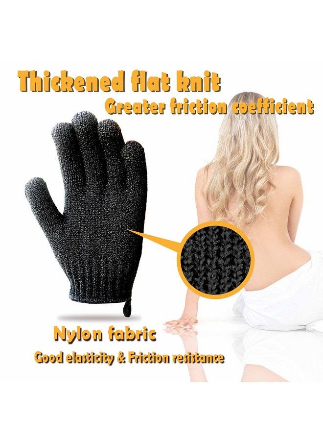 MIG4U Exfoliating Shower Gloves For Bath Premium Nylon Body Wash Bathing Gloves For Men Women Spa Massage And Skin Scrub Dead Skin Cell Remover With Hanging Loop，Black Large  - Image 5