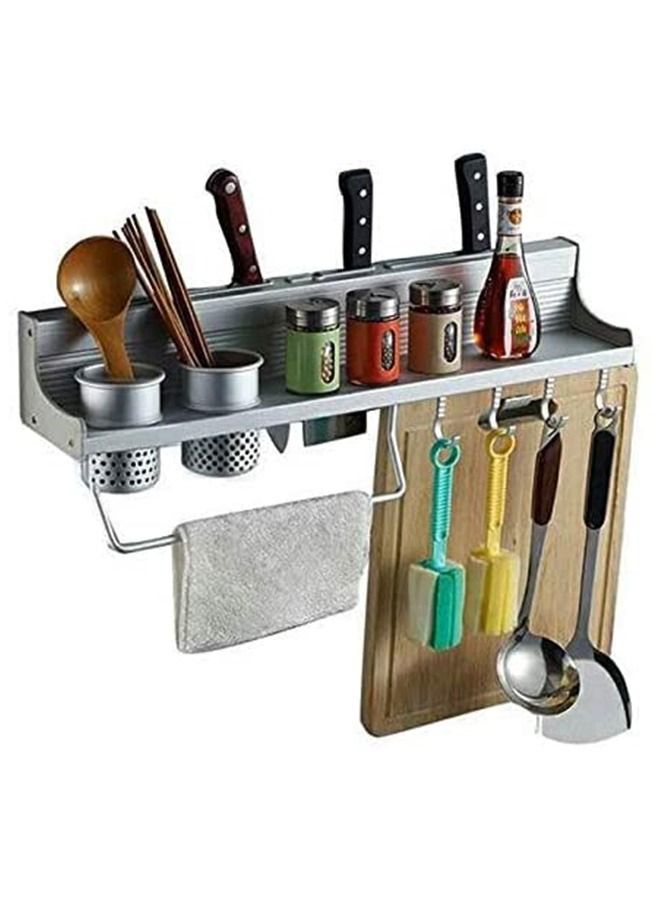 Yameem Kitchen Rack Set Wall Mount Aluminium Single Layer Shelf With ...