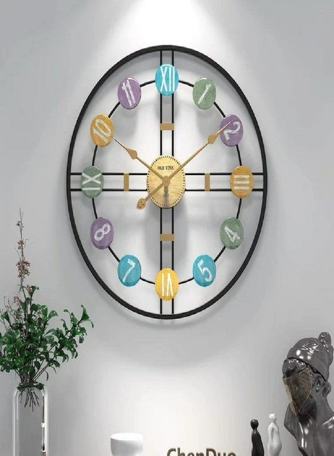 The Art Decor The Art Dcor Black Colorful Numbers Wall Clock Decor Art Sculpture for Home Office Living Room Bedroom Restaurant Cafe (24 Inches/ 60 Cms) - Image 1