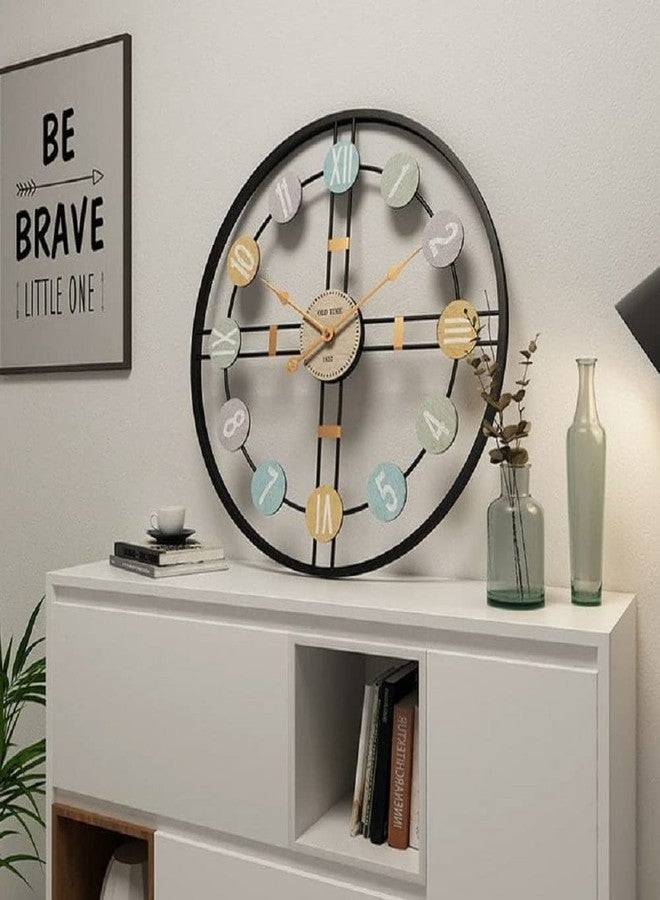 The Art Decor The Art Dcor Black Colorful Numbers Wall Clock Decor Art Sculpture for Home Office Living Room Bedroom Restaurant Cafe (24 Inches/ 60 Cms) - Image 2