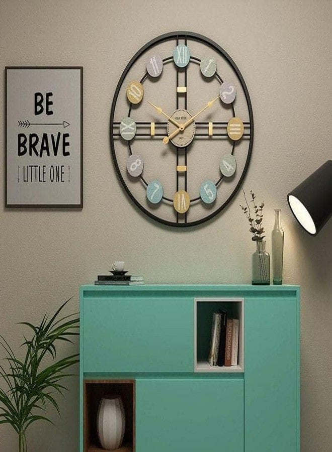 The Art Decor The Art Dcor Black Colorful Numbers Wall Clock Decor Art Sculpture for Home Office Living Room Bedroom Restaurant Cafe (24 Inches/ 60 Cms) - Image 5