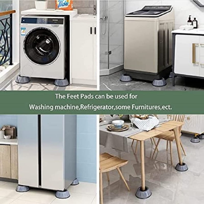 DAIDSUKE 4 Pieces Washing Machine Refrigerator Stand Anti Vibration Pads with Suction Cup Kitchen Accessories Items Washer Dryer Furniture Pad Sofa Table Chair Riser Leg Grey - Image 3