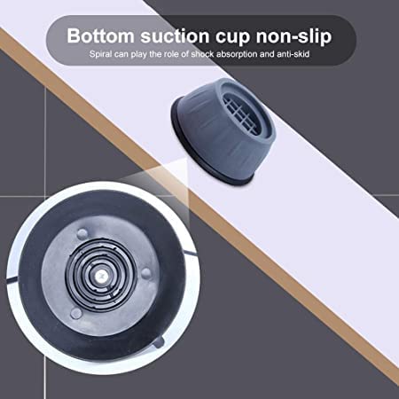 DAIDSUKE 4 Pieces Washing Machine Refrigerator Stand Anti Vibration Pads with Suction Cup Kitchen Accessories Items Washer Dryer Furniture Pad Sofa Table Chair Riser Leg Grey - Image 4