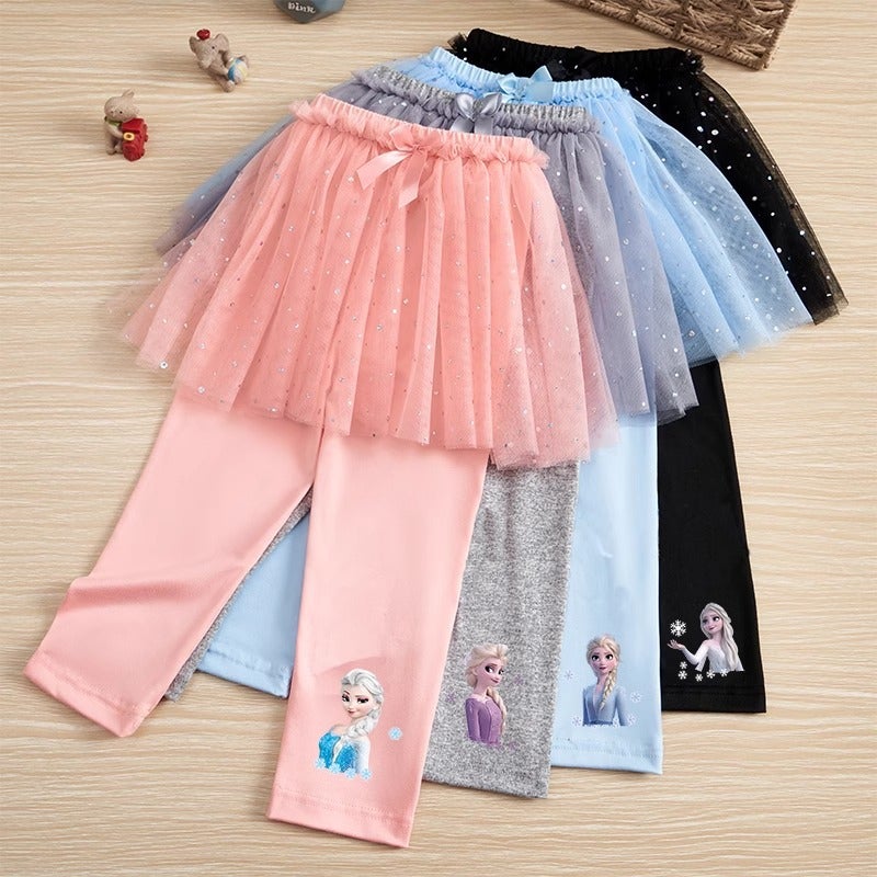 Korean Style Girls' Culottes Gauze Baby Girl Trousers Leggings Princess Skirt Fake Two Pieces - Image 1