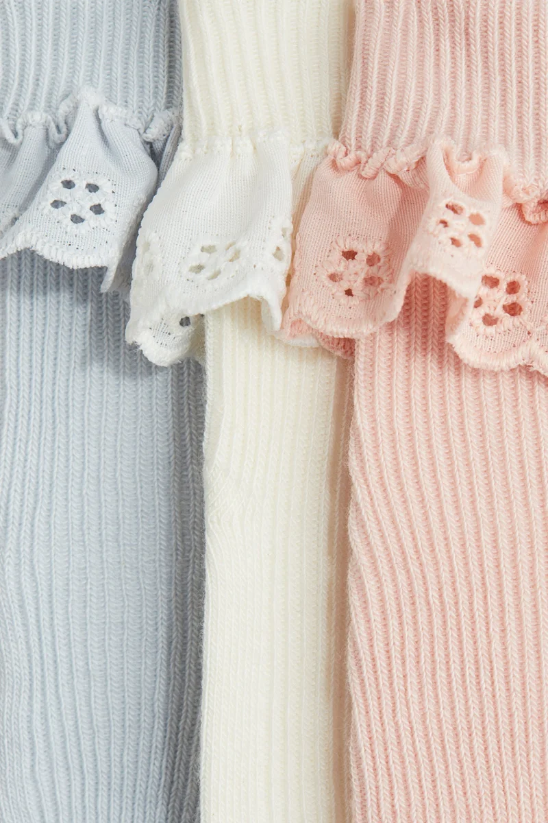 H&M 3-pack overlocked foldover socks