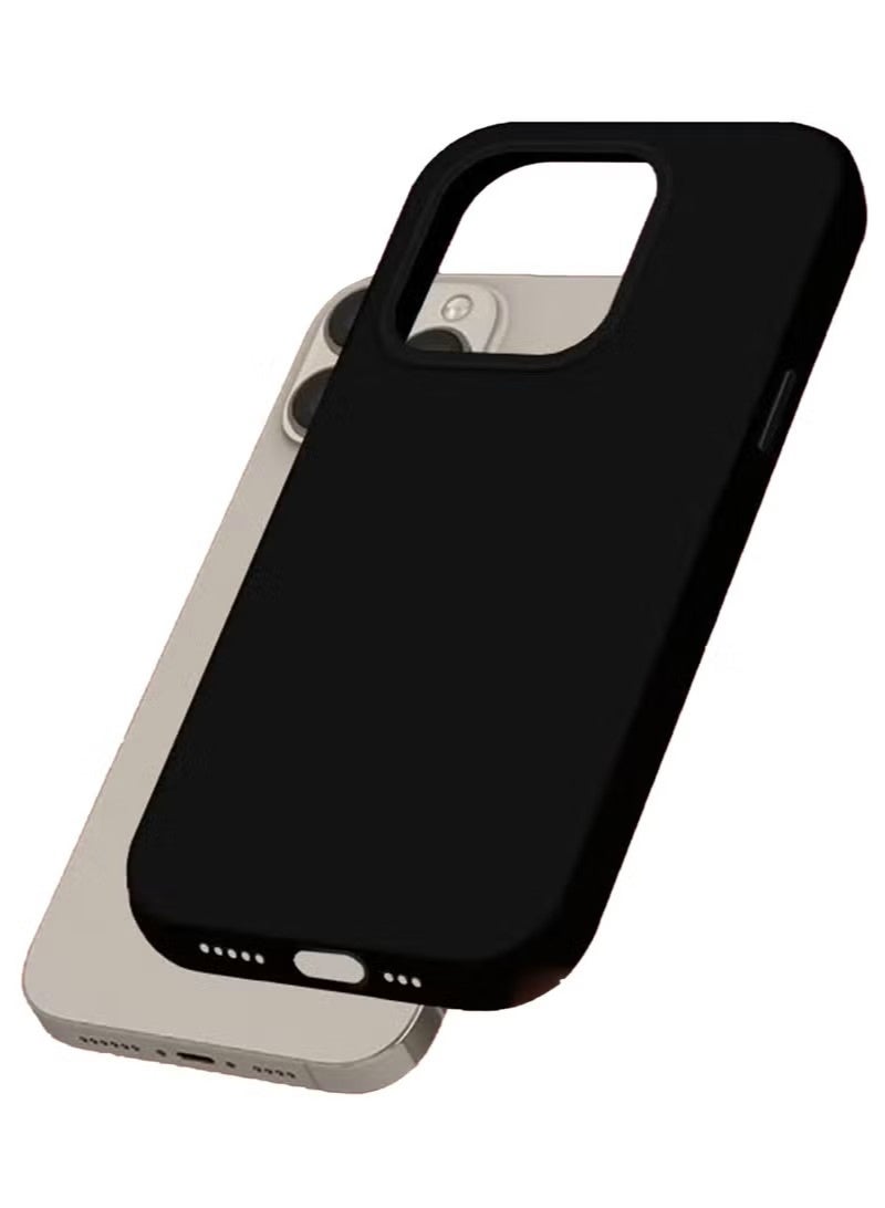 general Ultra-Slim Liquid Silicone Case for iPhone 16 Pro | Premium Soft-Touch Protective Cover with Internal Microfiber Lining & Enhanced Camera Protection – Black - Image 3