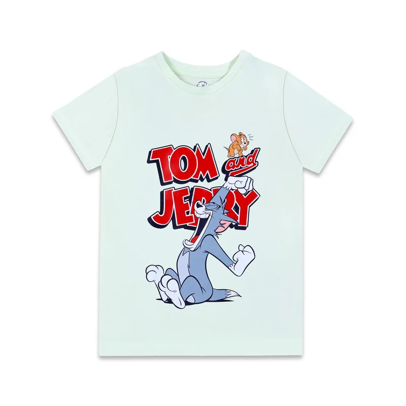وارنر بروس. Warner Bros. Tom &amp; Jerry Kids Boy's Short Sleeve 100% Cotton T-Shirt