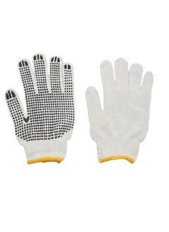 KASTWAVE 24 Pairs PVC Dotted Knit Work Gloves for Men Women Comfortable Non Slip Cotton Gloves Work Gloves for Painter Mechanic Industrial Warehouse Gardening Construction One Size Bulk  - Image 1