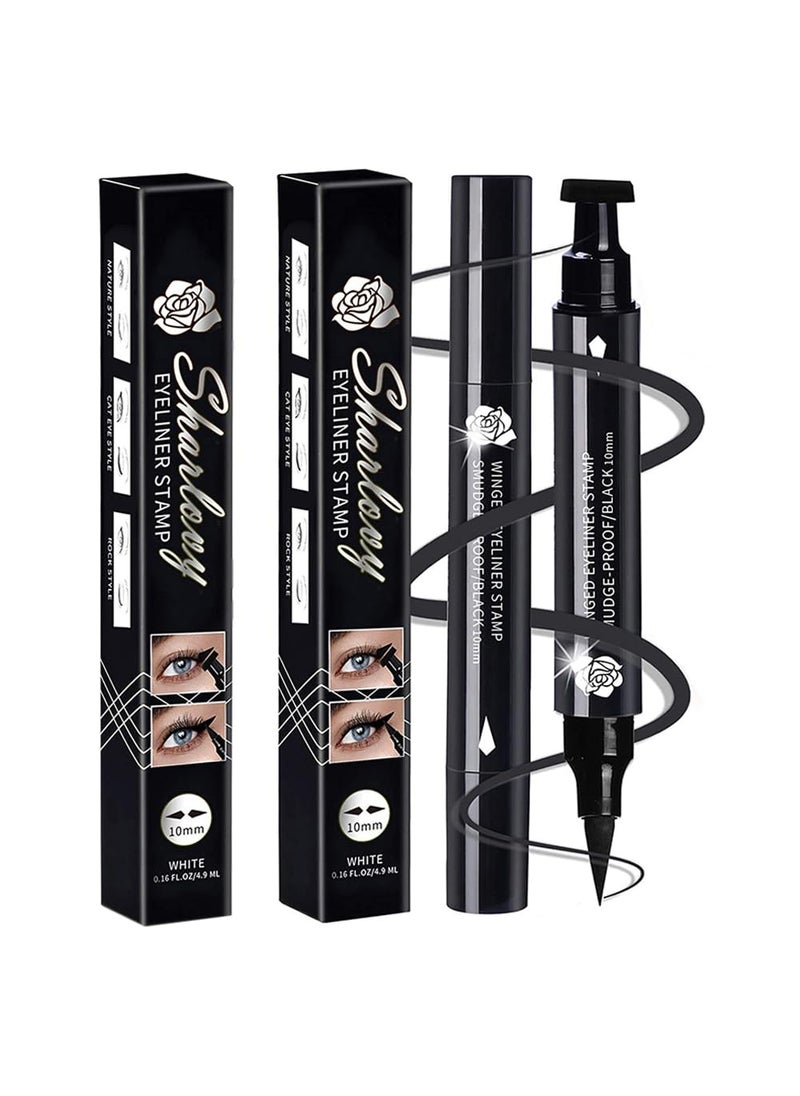 BONNIE CHOICE - BONNIESTORE Winged Eyeliner Stamp 2 PackDualended Eyeliner Stamp for Perfect Wing Cat EyesLong Lasting Liquid Eyeliner Pen Waterproof Smudge Proof Smudge Proof for All Eye Shapes - Image 1