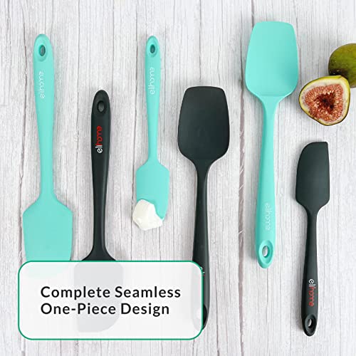 Elihome Chef Series 3 Piece Silicone Spatula Set - 600°F Heat Resistant Non Stick Rubber Kitchen Scraper Spatulas for Cooking, Baking, and Mixing – BPA Free and LFGB Certified Silicone, Green Color - Image 3