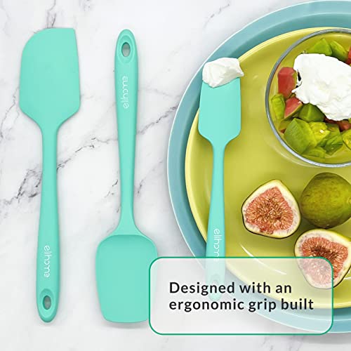 Elihome Chef Series 3 Piece Silicone Spatula Set - 600°F Heat Resistant Non Stick Rubber Kitchen Scraper Spatulas for Cooking, Baking, and Mixing – BPA Free and LFGB Certified Silicone, Green Color - Image 2