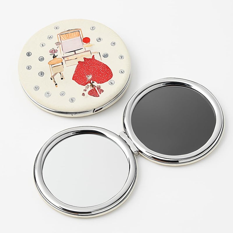 Entiregift Compact Round Mirror Magnifying Travel Folding Mirror Small Portable Vanity Makeup Mirror with Handheld Cosmetic Mirror for Purse Pocket Mirror for Women  Girls  - Image 1