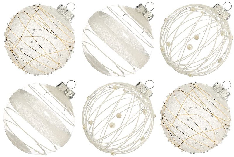 XmasExp Christmas Ball Ornaments Set Shatterproof Christmastree Decorations12ct Large Plastic Hanging Ornaments 70mm276White