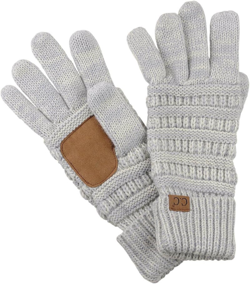 Cc Unisex Cable Knit Winter Warm Anti-Slip Touchscreen Texting Gloves - Image 1
