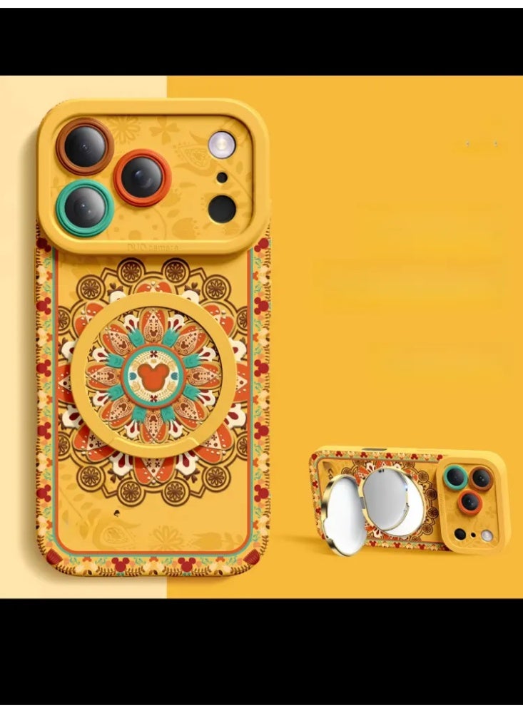غطاء سيليكون مع حامل لهاتف iPhone 17 Pro / Pro Max، واقي كامل مضاد للصدمات