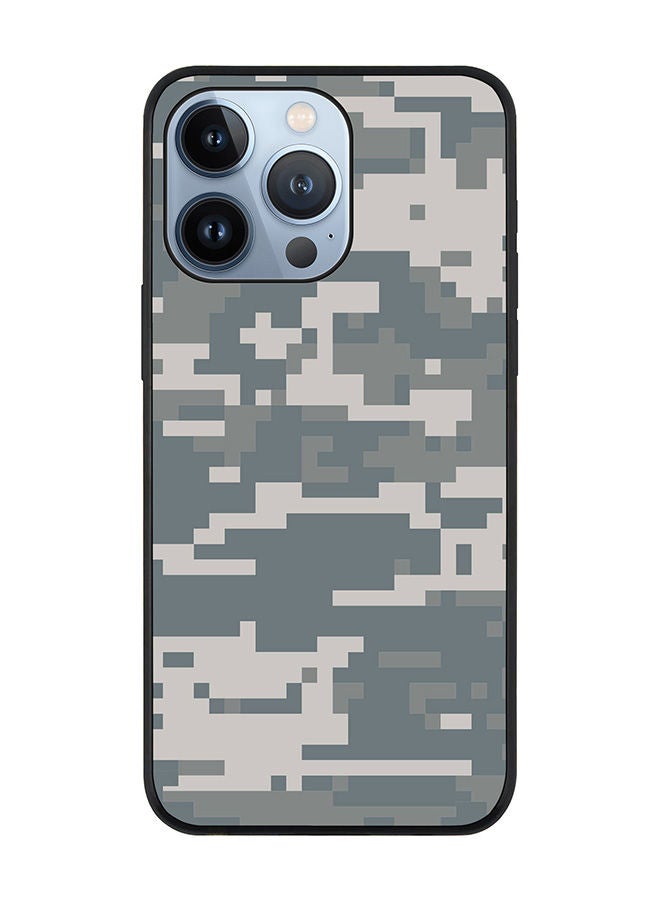 Stylizedd Rugged Black edge case for Apple iPhone 13 Pro Slim fit Soft Case Flexible Rubber Edges Anti Drop TPU Gel Thin Cover - Digital Camo  - Image 1