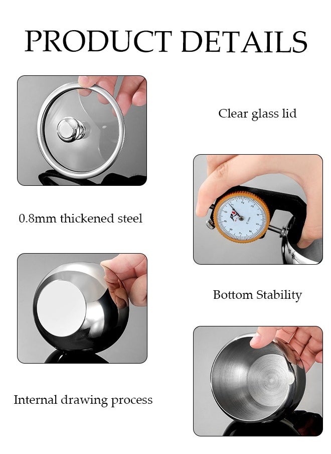 DUNISO 3 Pcs Stainless Steel Seasoning Jar Set, Multifunctional Seasoning Box, Food Storage Container, Equipped With Spoon, Lid, And Tray, Resistant To Falling And Rust, Suitable For Storing Salt, Sugar, And Spices, 250ml  - Image 3