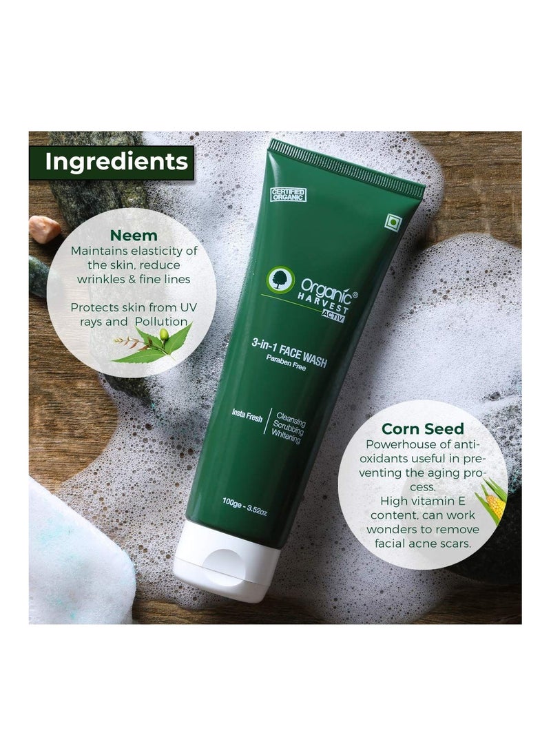 Organic Harvest - 3 In 1 SPF 50 Combo Face Wash 100gm Sunscreen 100gm - Image 1
