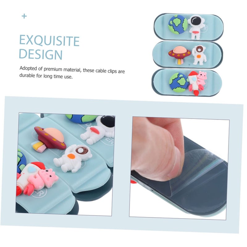 3Pcs Cartoon Adhesive Cable Organizer Cord Holders for Home Office Desk Wall Car - Image 5
