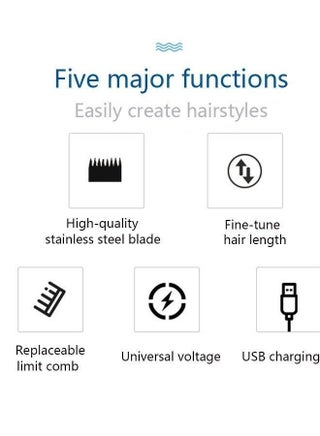 Electric Hair Clipper & Hair Trimmer for Home Use – Suitable for Head, Beard & Body Grooming – Cordless, USB Rechargeable, Quiet Motor, Easy & Safe Family Grooming Kit with Guide Combs - view 4