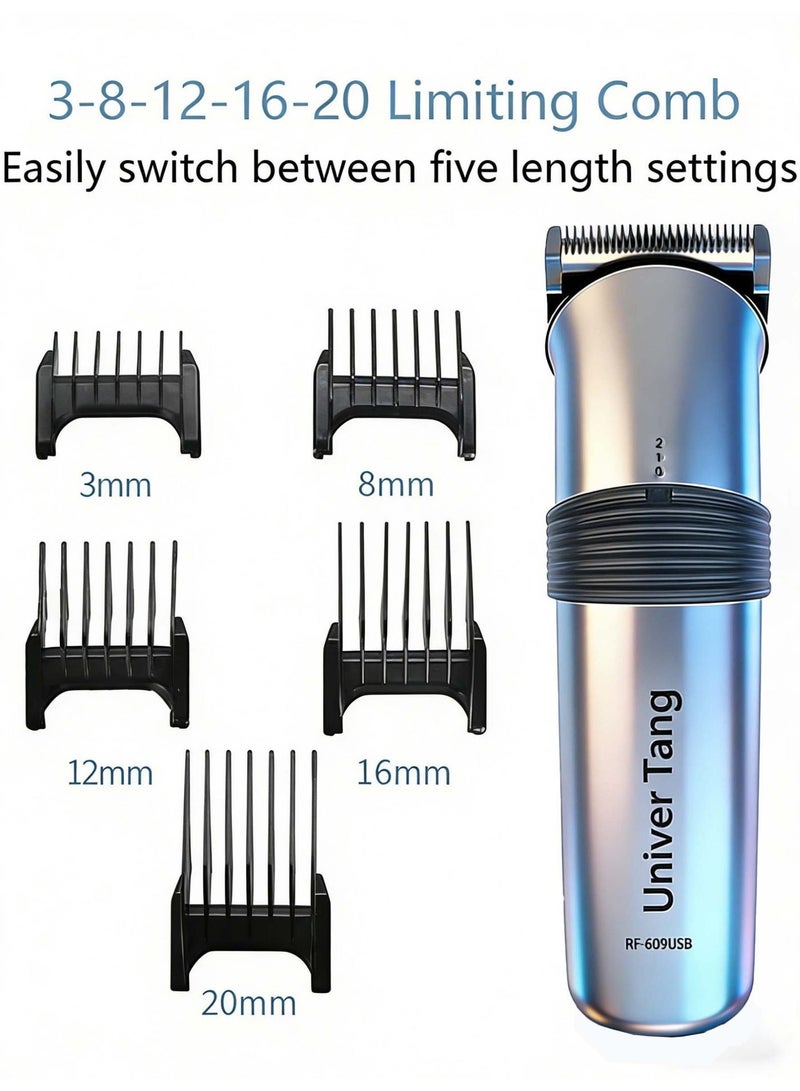 صورة العالمة ماكينة حلاقة وتشذيب الشعر للاستخدام المنزلي – لاسلكية، قابلة لإعادة الشحن عبر USB، هادئة، عدة عناية عائلية للشعر واللحية وشعر الجسم - Image 3