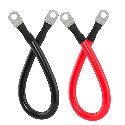 TUELETFU كابل بطارية قياس 1/0 AWG مع موصلات 3/8 بوصة لمحول الطاقة للسيارات البحرية RV والشاحنات والجرارات والدراجات النارية 2 قطعة (1 قدم) - Image 5